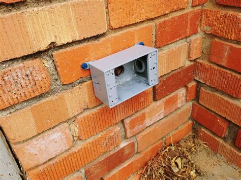 mounting electrical box to brick wall|external outlet for brick house.